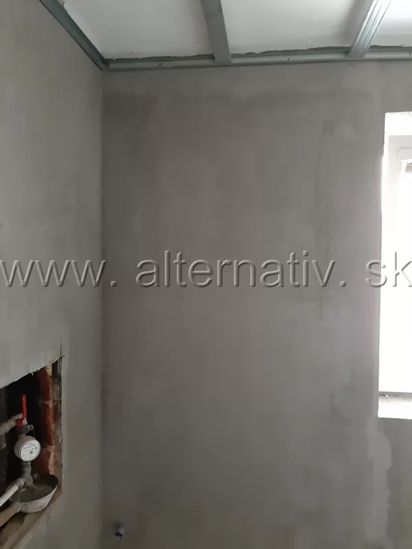 kúpeľňa vyrovnaie stien pred obkladaním